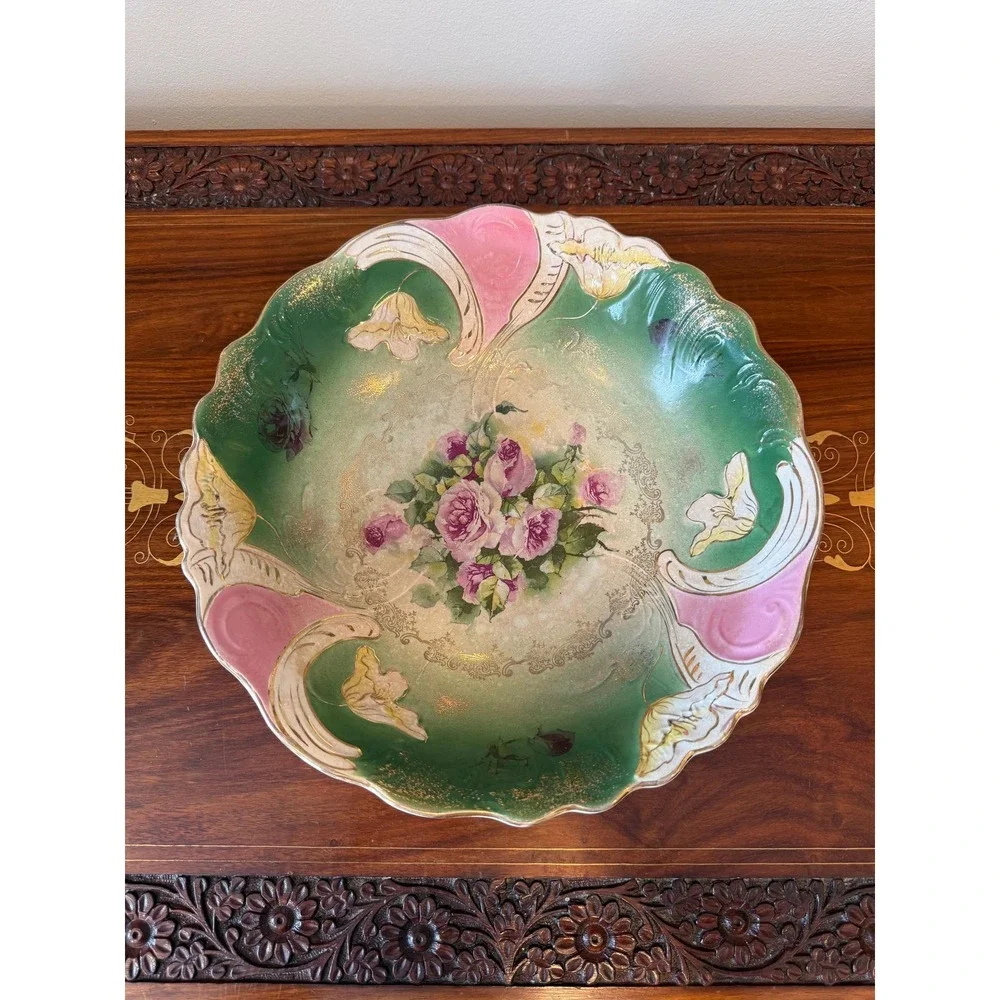 Antique Buffalo Pottery Floral Art‎ Nouveau Bowl 11